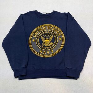 Vintage 90s Soffe US Navy Sweatshirt Mens Small Blue Crewneck Made‎ in USA